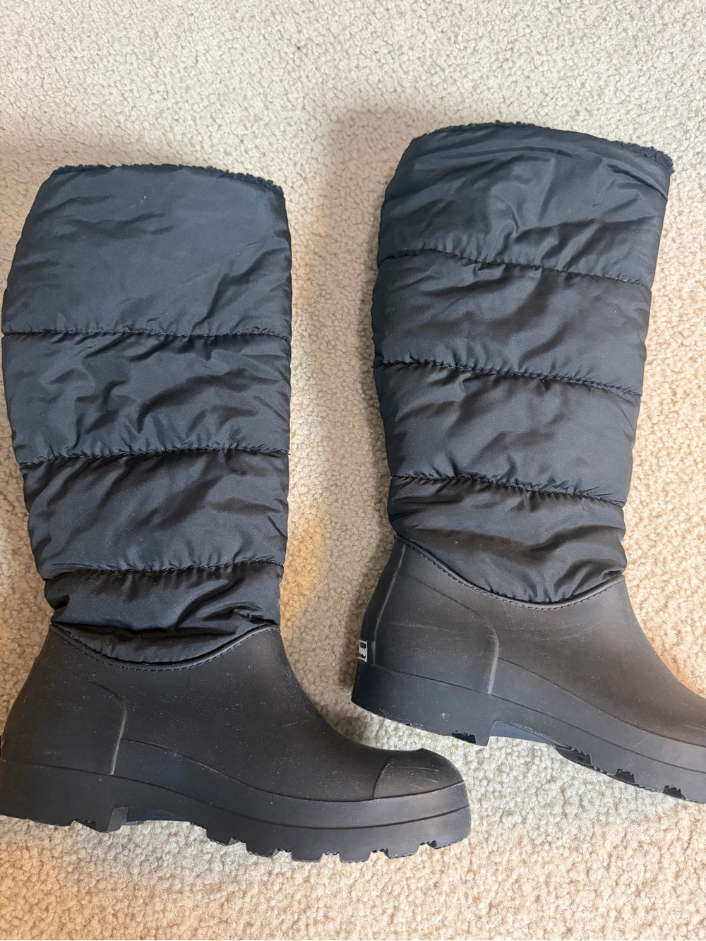 Dirty Laundry Black Quilted Pull-On Winter Rain Boots
